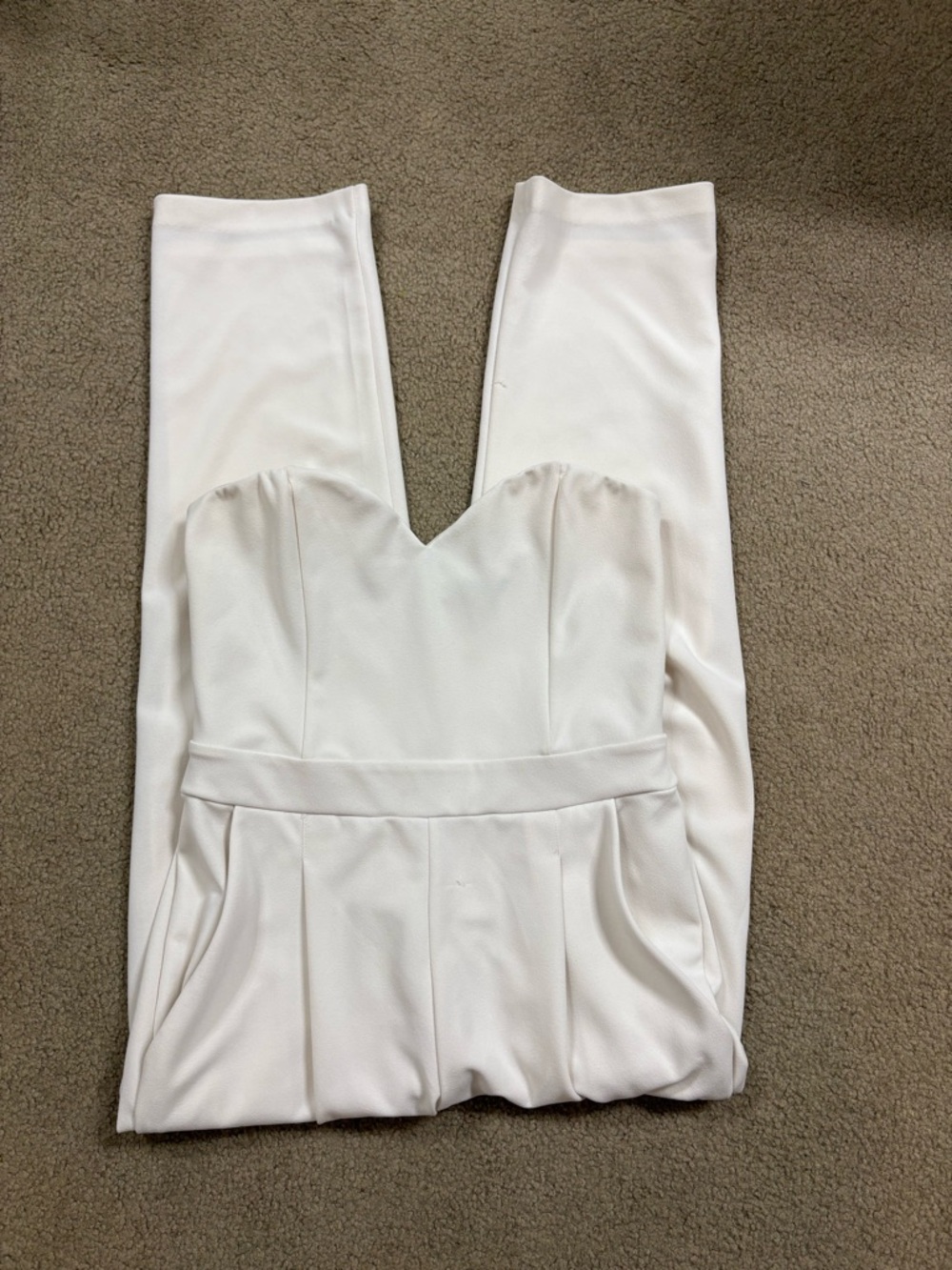 Express White Strapless Sweetheart Jumpsuit